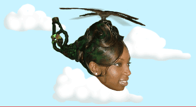 Прическа вертолет из волос