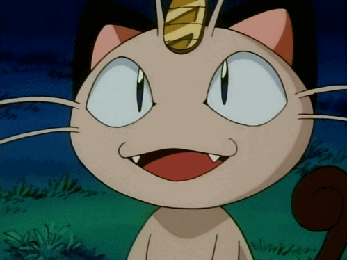 Anime pokemon meowth GIF.