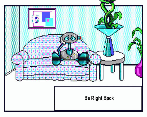 be right back,robot,couch