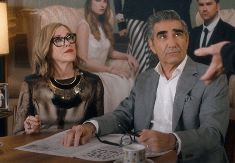 schitts creek,schittscreek,moira rose,funny,comedy,clap,humour,cbc,canadian,catherine ohara,eugene levy,good news,queen moira,johnny rose,jims dad,great news