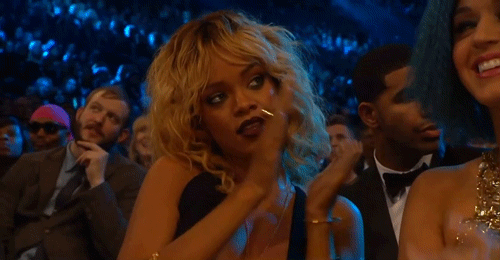 winking,rihanna,smiling,wink,thegrammys,clapping,the grammys
