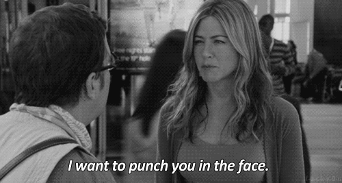 just go with it,mad,college,punch,jennifer aniston,skidmore college