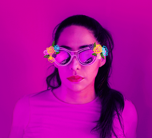 flores,sunglasses,art,pink,pop,color,neon,flowers,earth,shade,self,earth day,self portrait,denyse mitterhofer