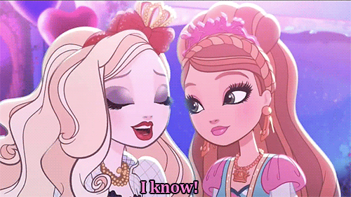 ever after high,right,happy,smile,smiling,i know,of course,eah,apple white,ashlynn ella