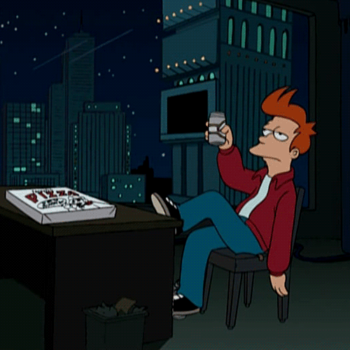 forever alone,beer,futurama,fry,cheers