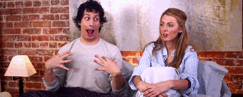 happy,excited,andy samberg,blake lively