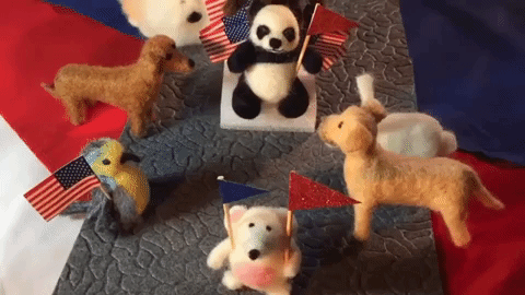 mouse,4th of july,independence day,parade,american flag,twirling,patriotic,felted fodorables,pet tricks