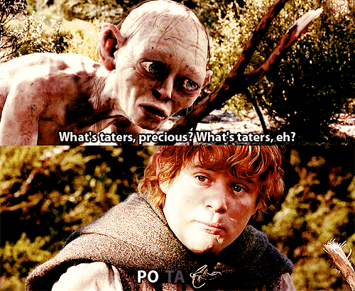 Animated GIF: gollum the lord of the rings sam.