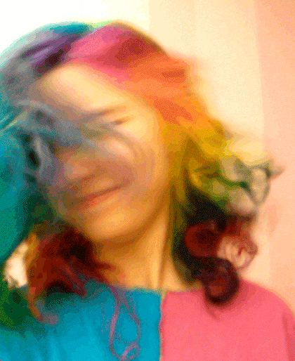 bouncy,rainbow,perfect loop,girl,hair,color