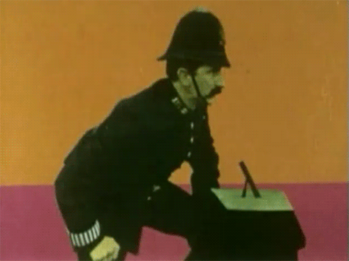 monty python,monty pythons flying circus,police,pig,terry gilliam,silly,conversation,bobby,terry gilliam animation