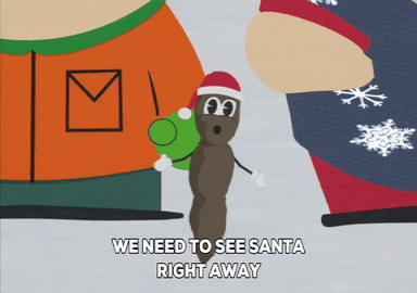 snow,kyle broflovski,talking,peanut,santa hat,mr hankey