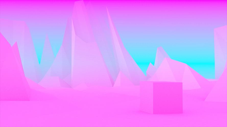 3d,cube,pink,vaporwave,low poly
