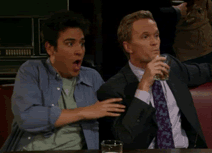 barney stinson,ted mosby,tv,reaction,how i met your mother,neil patrick harris,josh radnor