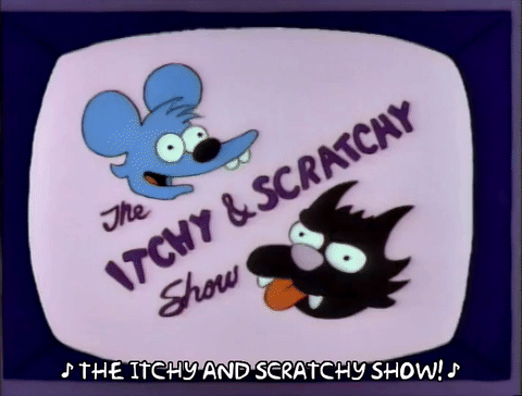 itchy and scratchy,itchy,season 3,episode 5,cartoon,3x05,cat and mouse,scartchy,simpsons