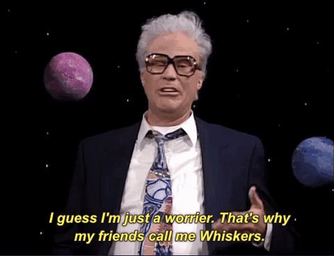 thats why my friends call me whiskers,will ferrell,harry caray,snl,saturday night live,1990s,i guess im just a worrier