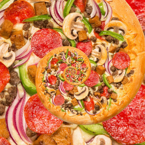 spiral,mushrooms,diet,vegetables,hypnosis,italy,endless,hypnotic,breakfast,domino,party,pizza,colorful,infinite,dinner,lunch,italian,meat,infinity,tasty,onion,dominos,pepper,taste,bake,pepperoni,cuisine