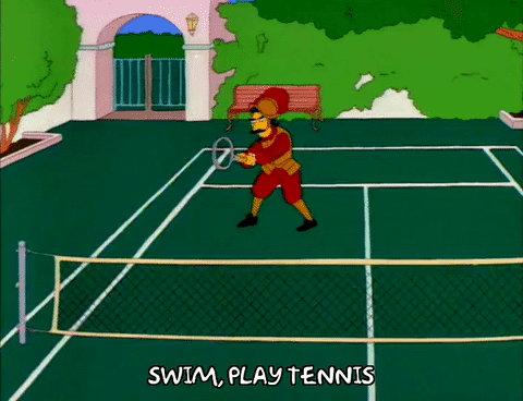 season 3,marge simpson,episode 15,woman,tennis,playing,court,3x15