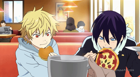 noragami,anime eating