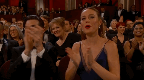 clapping,cheering,oscars,applause,cheer,brie larson,oscars 2016