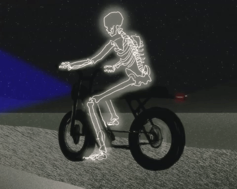 skeleton,scary,animation,art,illustration,night,stars,skull,ride,lithium cycle