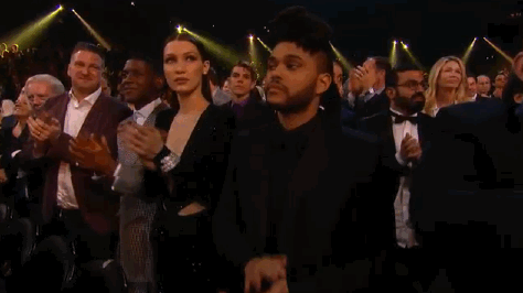 confused,the weeknd,the grammys,bella hadid,grammys 2016