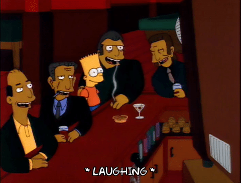 season 3,bart simpson,episode 4,laughing,smoking,legs,3x04,fat tony,martini glass