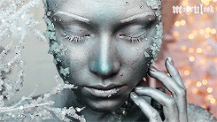 make up,frost,body paint,girl,ice