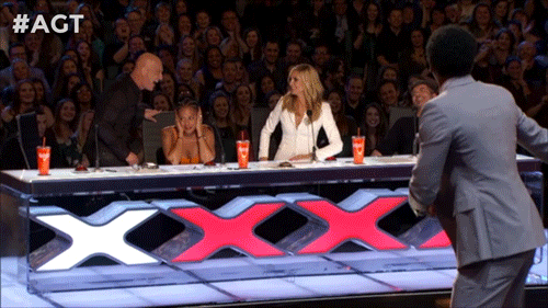love,reaction,no,reactions,yes,wow,what,red,win,lights,agt,talent,mel b,simon cowell,nick cannon,heidi klum,howie mandel,americas got talent