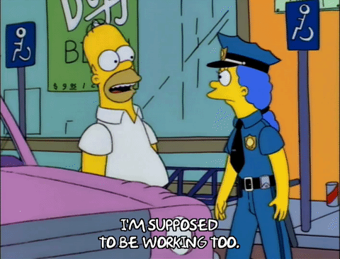 homer simpson,season 6,marge simpson,laughing,episode 24,6x24,police officer