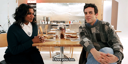 mindy kaling,bj novak,better s are cool,rl otp,but i needed it here and i didnt want to search and i just wanted this one perfect moment,i friend ship them,or is his tag,and bye world,it doesnt matter bc like there are def already a hundred sets like this but better