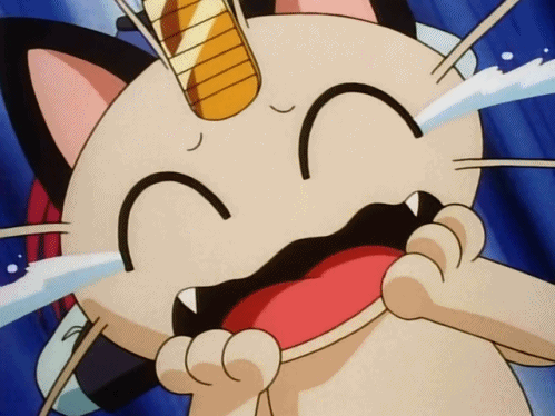 Animated GIF: meowth anime pokemon.
