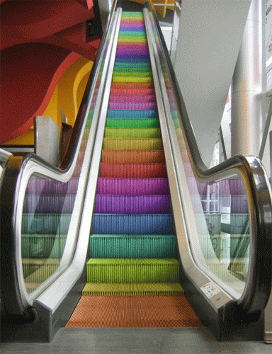 rainbow,escalator,color