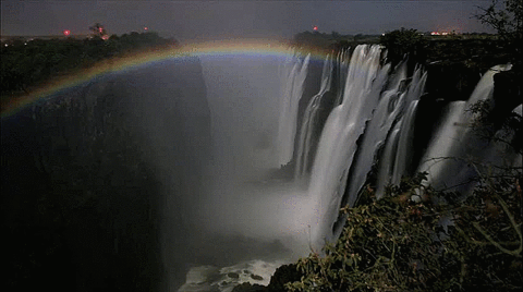 nature,rainbow,waterfall