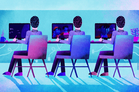 office,study,television,studying,illustration,office worker,cybercrime,working,thinking,illustrator,digital painting,painter,black mirror,computer,hallucination,thoughtful,synesthesia,tv,animation,art