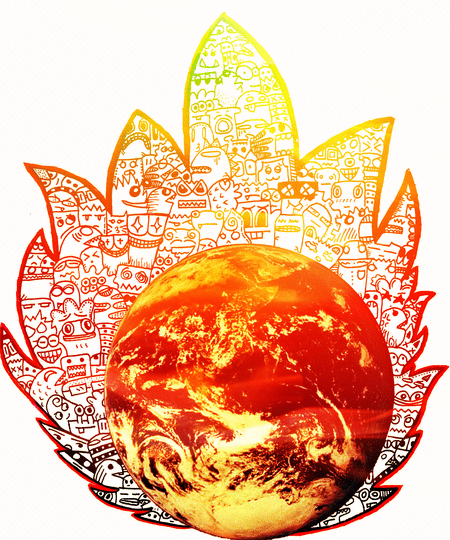environment,global warming,planet,artists on tumblr,advocacy,fire,save planet earth,illustration