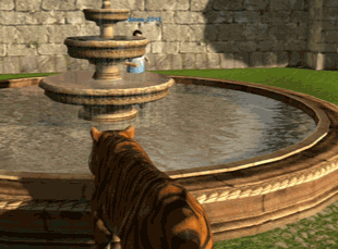 water fountain,glitch,fall,video game,falling,tiger,ps3,fountain,psn,playstation network,playstation home,ps home