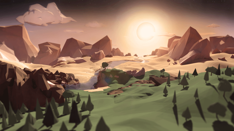 valley,cinemagraph,sunset