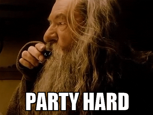 dd,lord of the rings,party hard,drink,gandalf