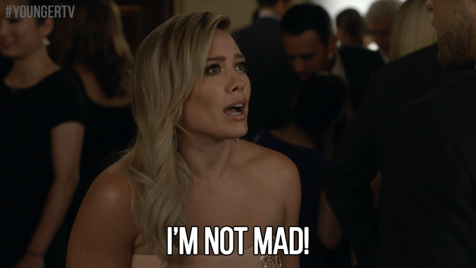 kelsey peters,hilary duff,angry,mad,upset,tv land,hurt,younger,youngertv,im not mad,shes mad