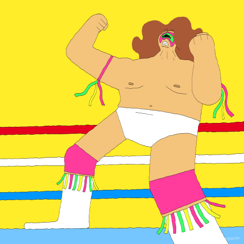 ultimate warrior,animation,illustration,wwe,artists on tumblr,wrestling,foxadhd,henry the worst,s
