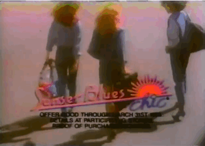 80s fashion,commercial,1985,chic jeans,sunset blues