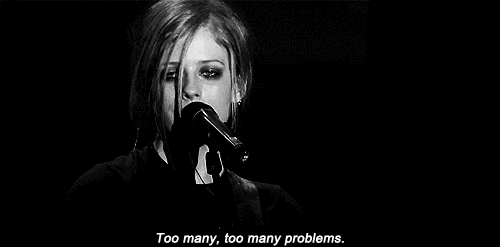 music,black and white,queen,help,concert,please,avril lavigne,lyrics,slay,problems,nobodys home,too many,too many problems
