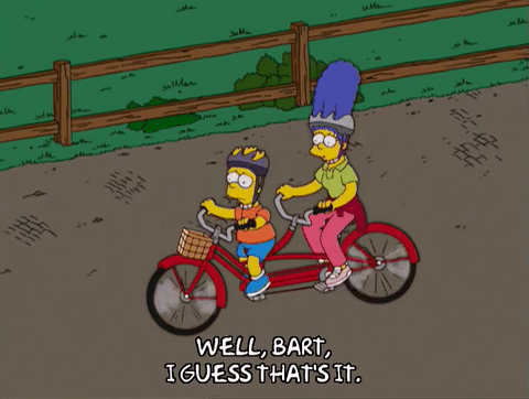 bart simpson,marge simpson,episode 5,season 17,tired,completed,17x05,bike ride