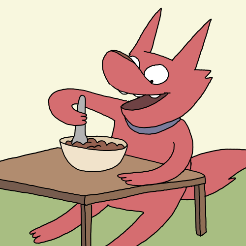 happy,dog,artists on tumblr,eating,cartoon hangover,bravest warriors,rocket dog,mel roach,stuffing face,too cool cartoons,chowing down