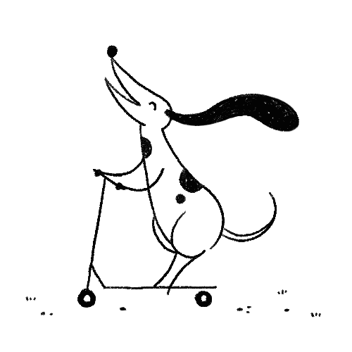scooter,drawing of the day,dog