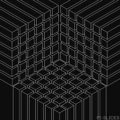 cube,isometric,abstract,pi slices,trippy