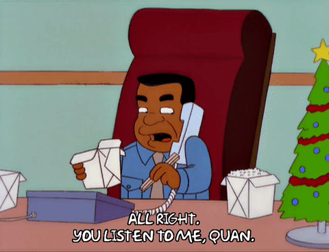 season 11,angry,episode 9,upset,annoyed,11x09,gary coleman,eating chinese food,speaking on the phone