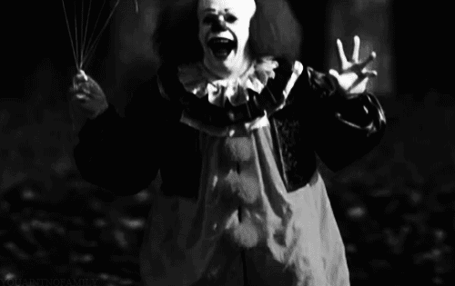 Гифка клоуна. Скример клоун ПЕННИВАЙЗ. Клоун ПЕННИВАЙЗ 1990 гиф. Анимационный клоун.