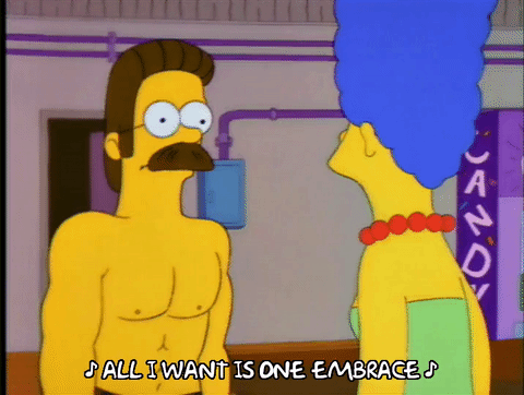4x02 ned flanders marge simpson GIF.