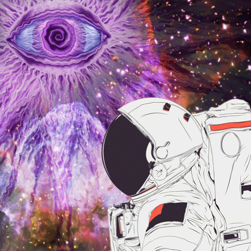psychedelic,astronaut,art,trippy